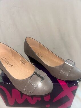 Journee Collection Taupe Buckle Ballet Flats